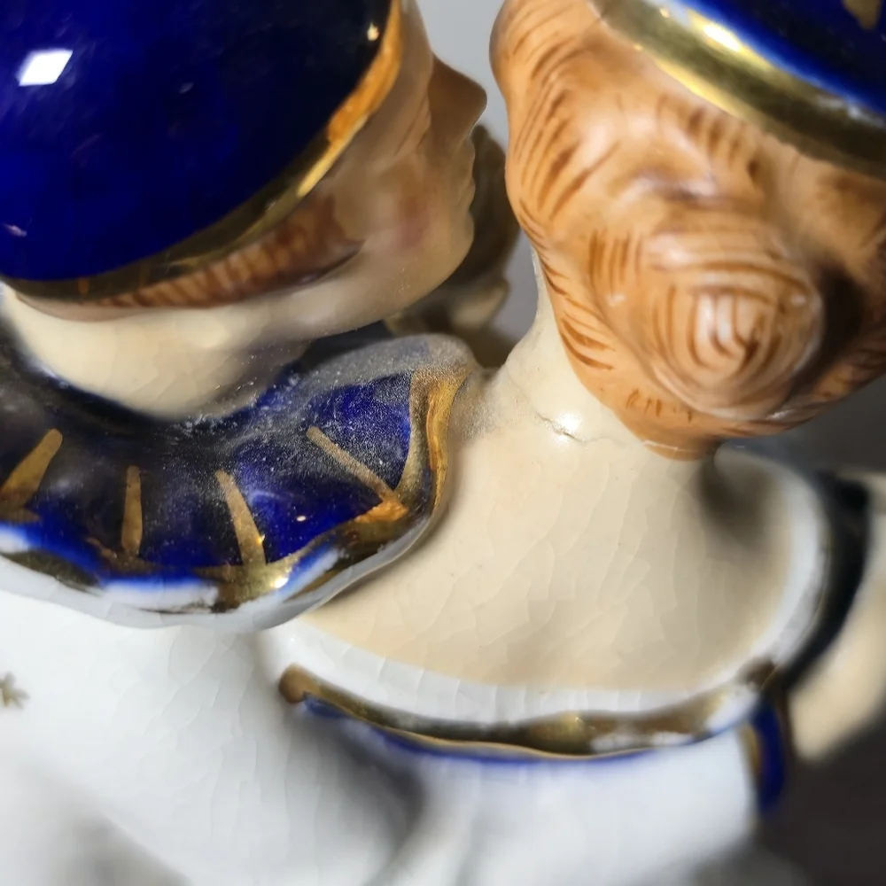 Antique 1920s Art Deco Pierrot &Pierrette Porcelain Figure- Japan